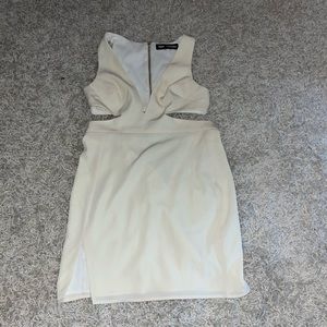 NBD X NAVEN Revolve cream dress